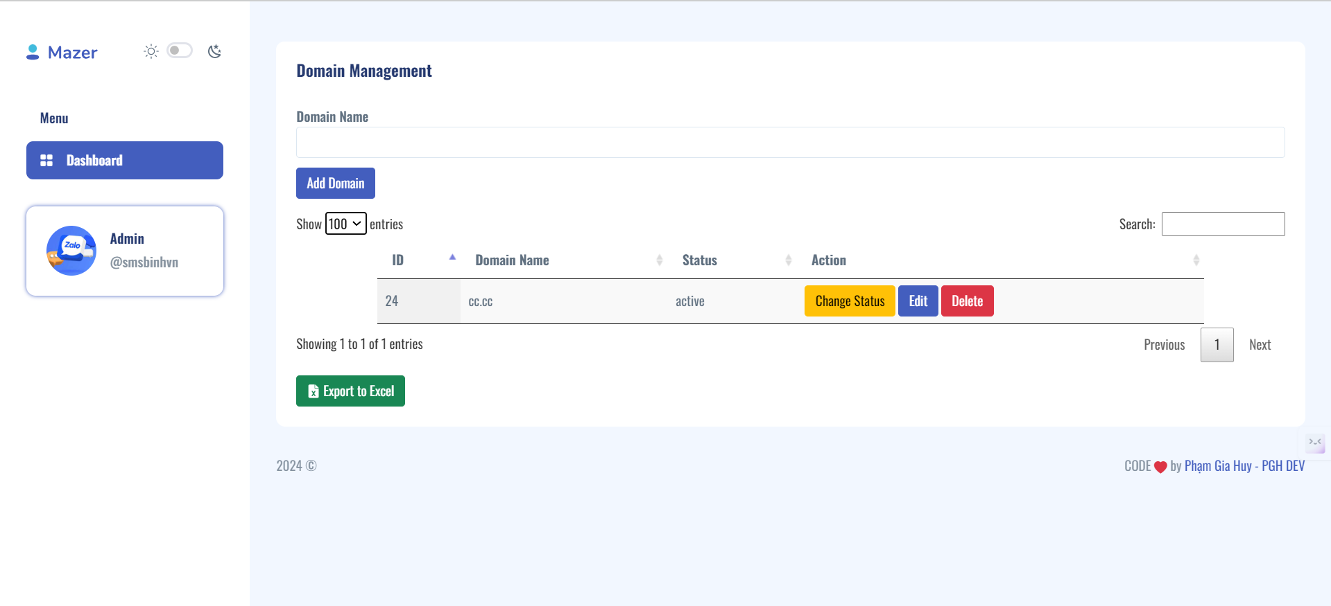 SHARE CODE QUẢN LÍ TÊN MIỀN