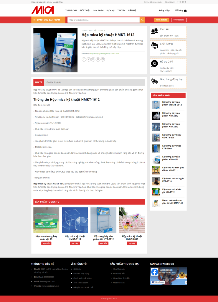 Share code website bán vật phẩm văn phòng mica cực đẹp